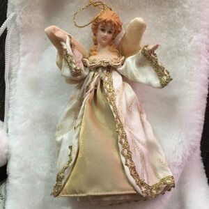 Elegant Angel Tree Topper with Gold Accents